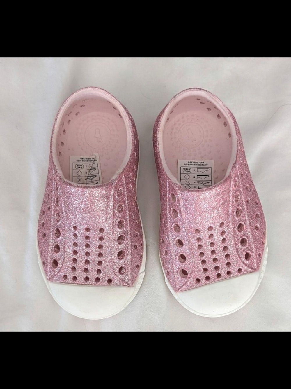 NWOT- Native Shoes Jefferson Bling - Toddler Pink Bling/White/Pink - - Size: C4